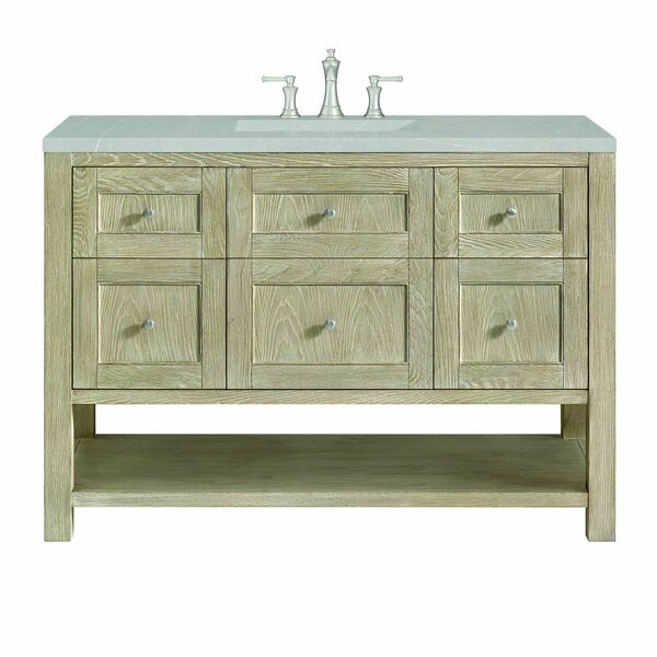 James Martin Vanities 48'' Single Vanity, Whitewashed Oak w/ 3 CM Eternal Serena Quartz Top 330-V48-WWO-3ESR